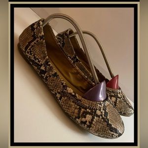 Lucky Brand Erin Latte Dream Snake Ballet Flats Size 8